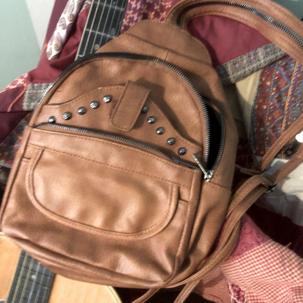 Leather back pack purse